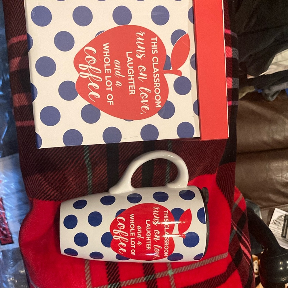 Teacher, coffee mug, and gift box (teacher, appreciation)